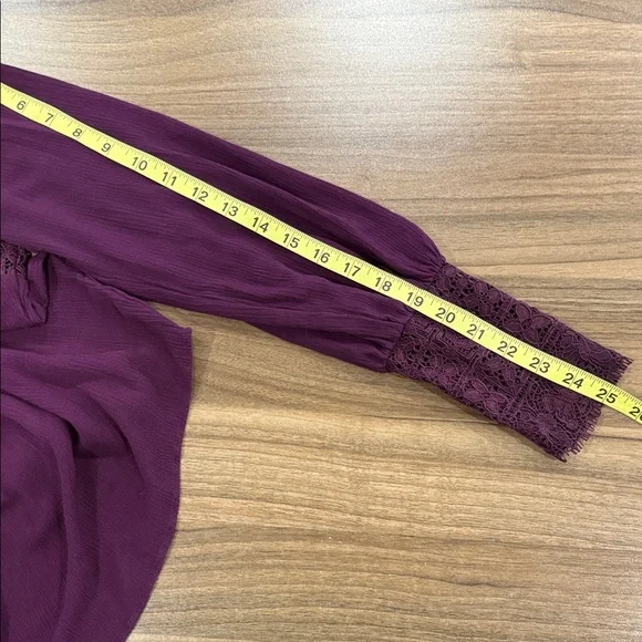 Free People Whimsigoth Fairy Flutter By Lace Oversized Blouse in Purple Size XS - Picture 7 of 9